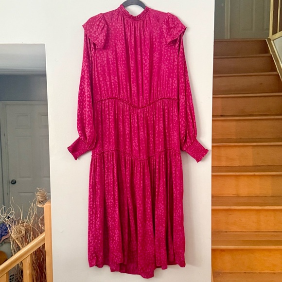 Monsoon Romantic Dreamy Fuchsia Long Sleeve Dress - Picture 4 of 6